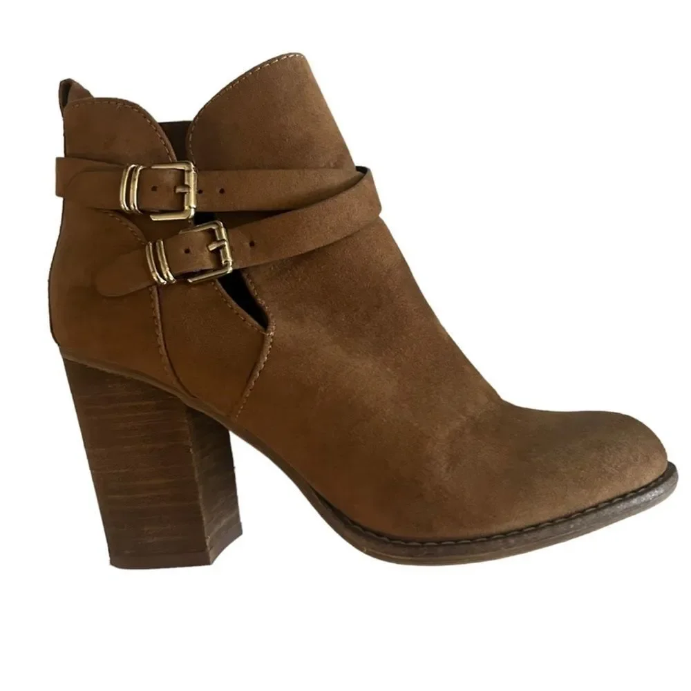 ALDO Suede Leather Buckle Ankle Booties 8 - Picture 15 of 15